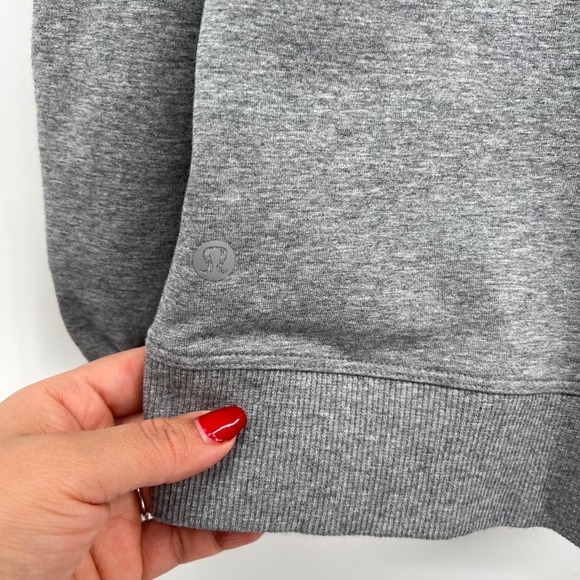 Lululemon Grey Mock Neck Cutout Long Sleeve Sweatshirt‎ Women's Size 12 - Picture 7 of 12